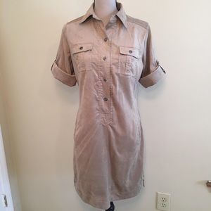 New York & Company Suede Sheath Dress Snap Buttons